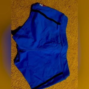 Rogue S blue old school CrossFit games shorts
